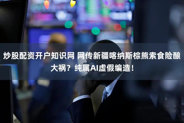 炒股配资开户知识网 网传新疆喀纳斯棕熊索食险酿大祸？纯属AI虚假编造！